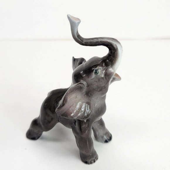 Elephant Figurine Family of 3 Made in Japan Grey Fine Bone China Vintage PR303 - Picture 6 of 10